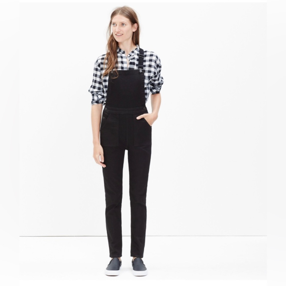 Madewell Skinny Overalls, Sz XS, Washed Black